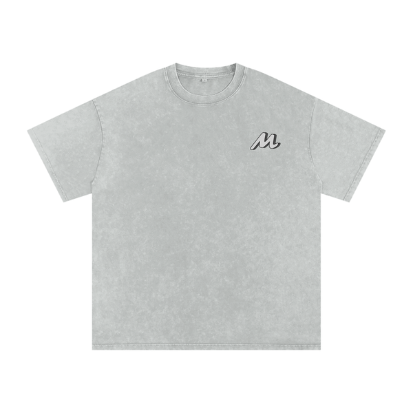 T-shirt oversize en coton effet délavé « neige »