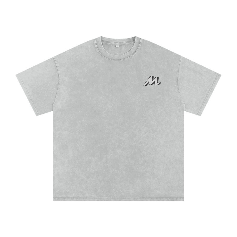 T-shirt oversize en coton effet délavé « neige »