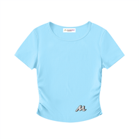 Crop top moulant froncé