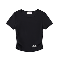 Crop top moulant froncé