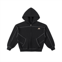 Sweat à capuche zippé en polaire, coupe carrée - Roses