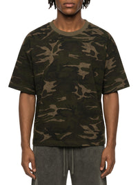 T-shirt unisexe à motif camouflage et coupe carrée